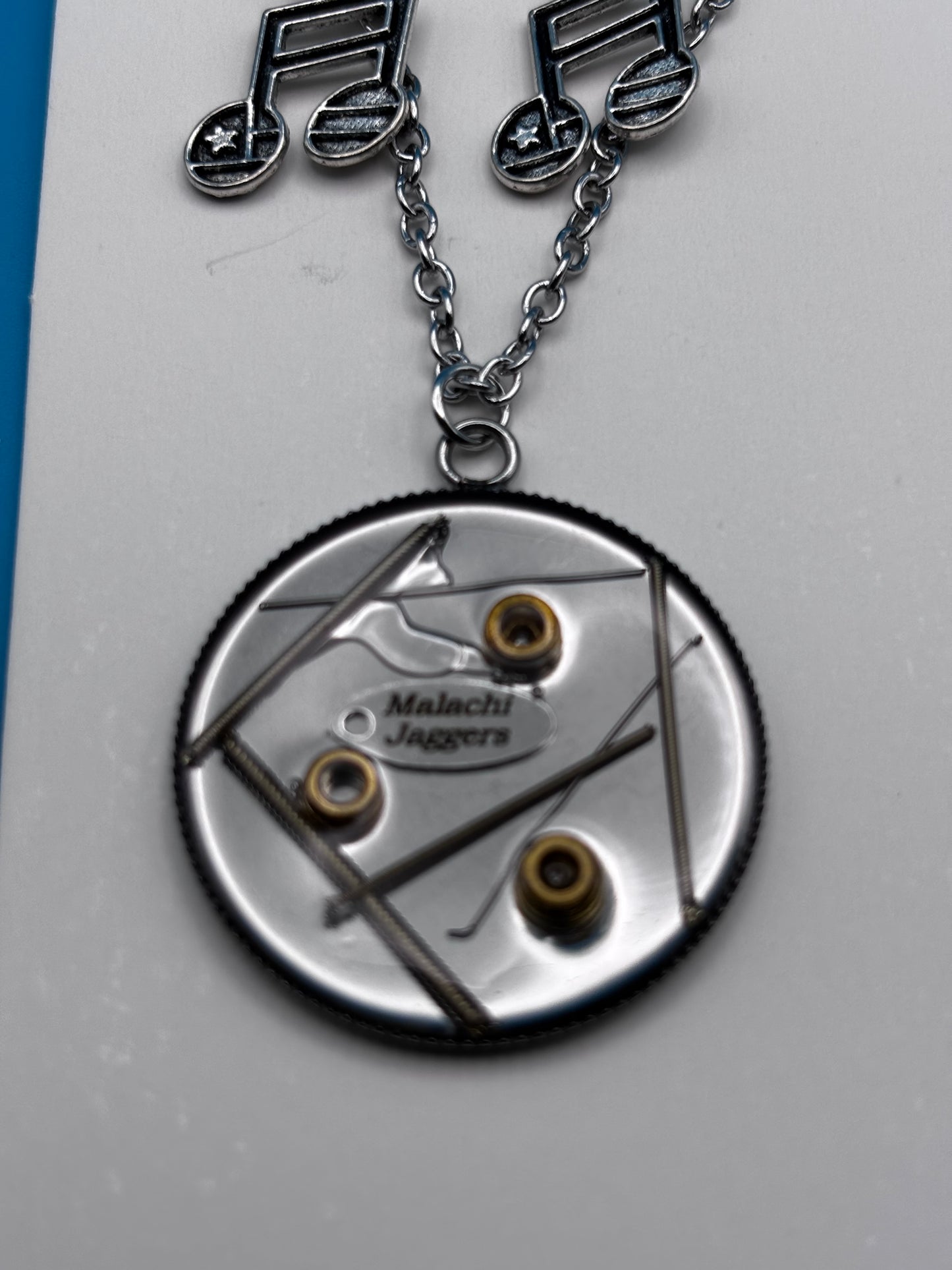 Guitar String & Resin Necklace & Earrings set