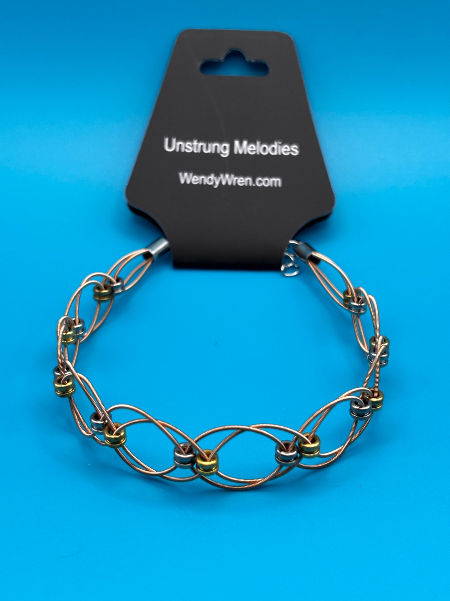 Double weave guitar string bracelet