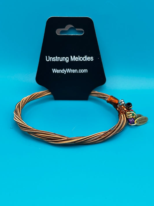 Wrapped guitar string bracelet