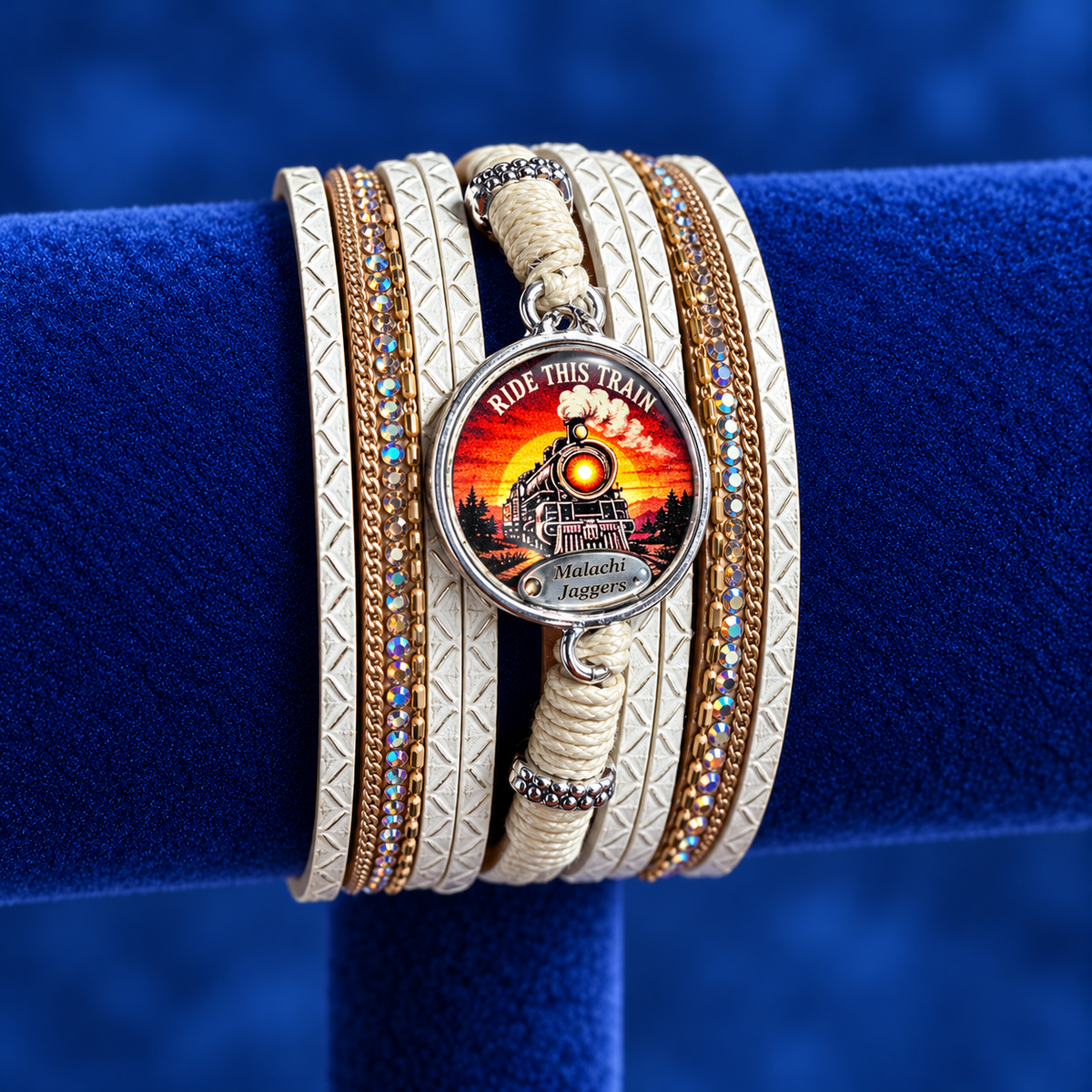 Ride This Train Multi-Strand Leather Cuff