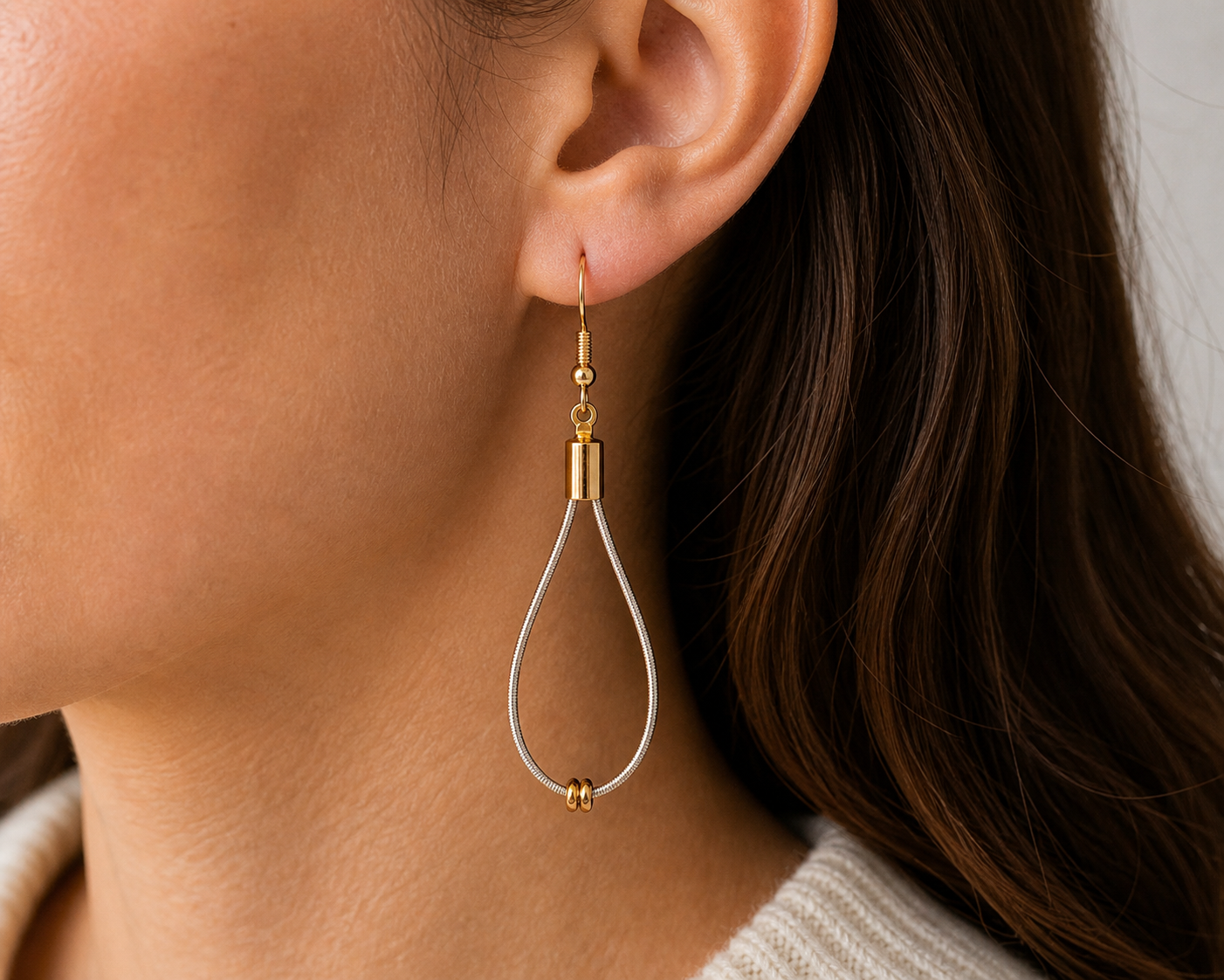 Guitar string earrings