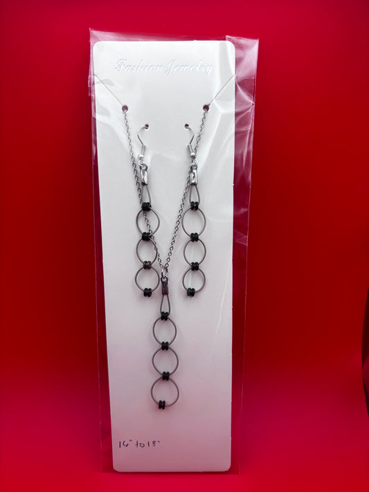 Guitar string necklace & earring set