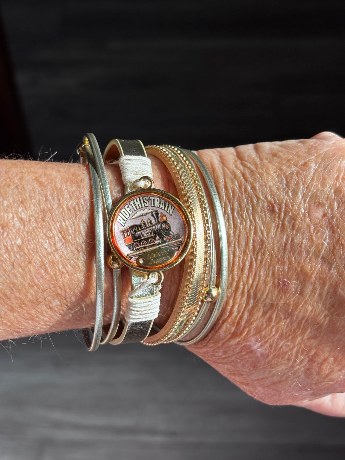 Multi Strand Leather Cuff Bracelet