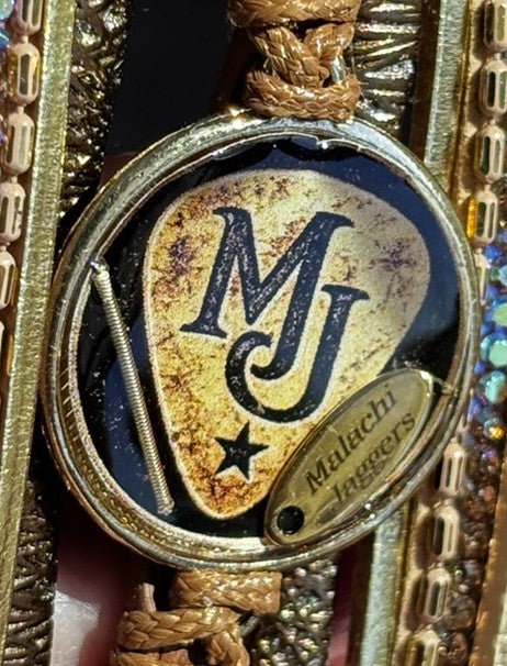 MJ Guitar Pick Multi-Strand Leather Cuff
