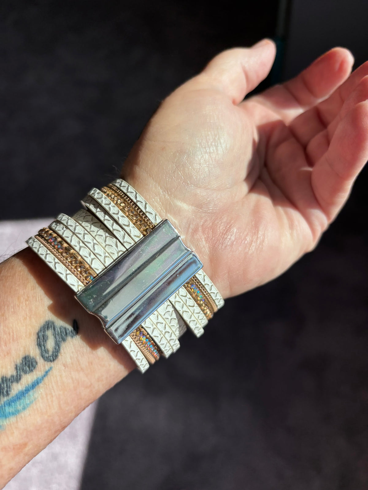 Ride This Train Multi-Strand Leather Cuff