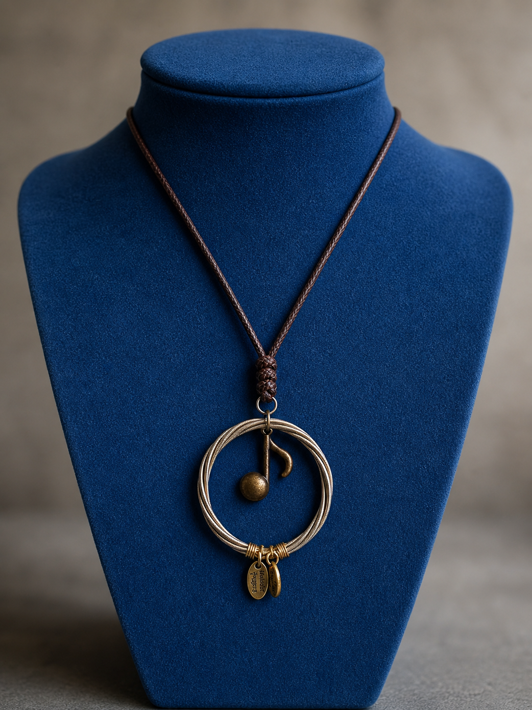 Guitar string pendant necklace