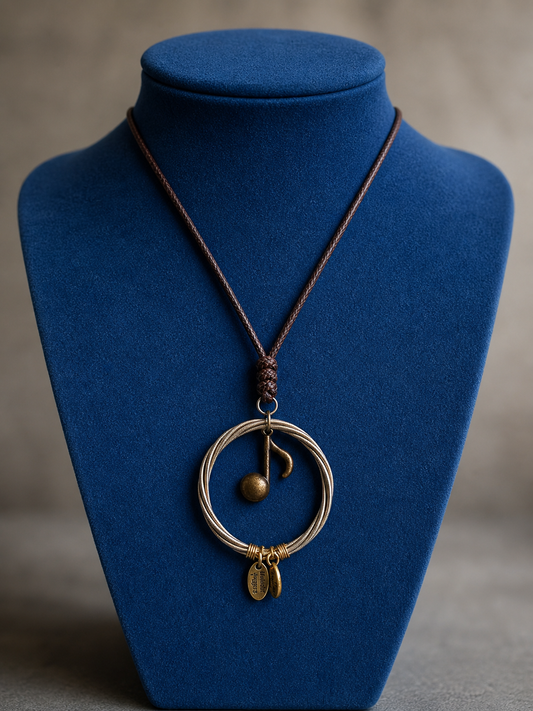 Guitar string pendant necklace