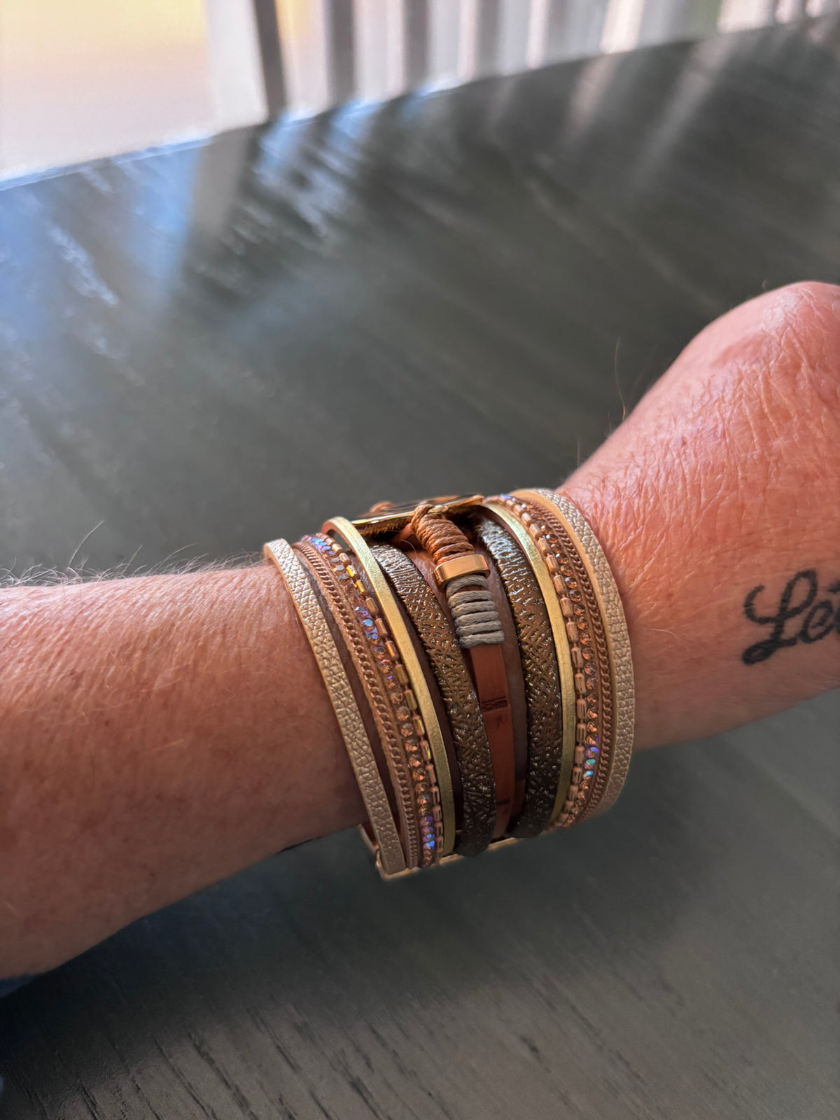 Multi-Strand Leather My Sunflower Cuff