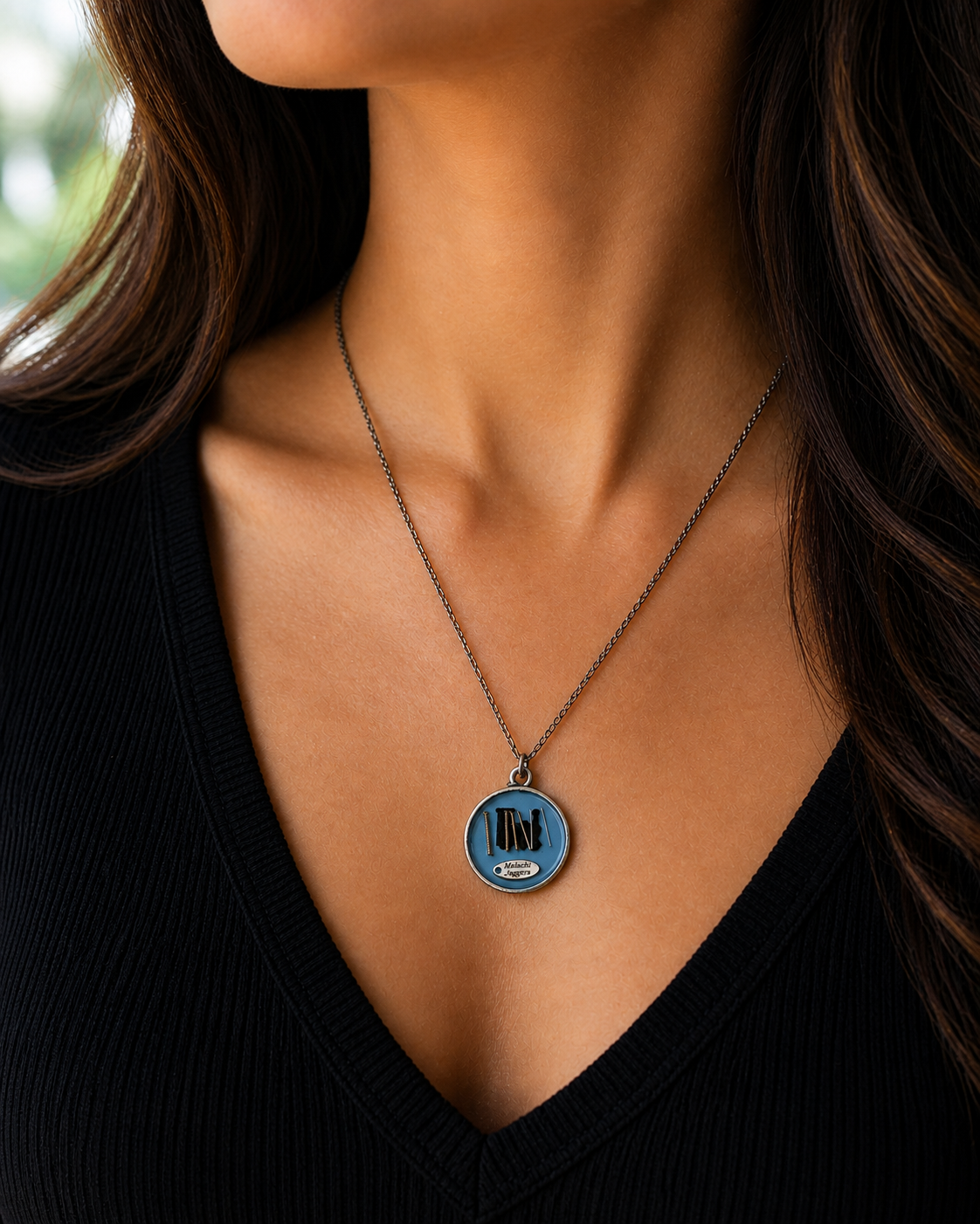 Guitar string & resin necklace